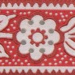 アメリカデザイン  チロル刺繍リボン1ヤード-フレンチアールデコフラワー 4枚目の画像