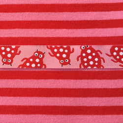 ドイツ 刺繍リボン 1m-キャンディバグ レッドXピンク 1枚目の画像