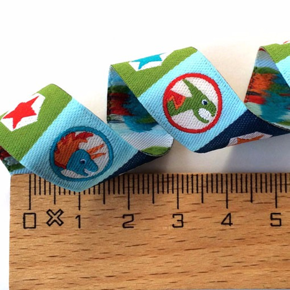 ドイツ 刺繍リボン 1ヤード-ディノパンクス 恐竜 4枚目の画像