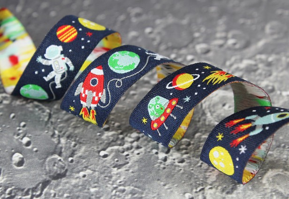 ドイツ 刺繍リボン 1m-スペースボーイ 宇宙飛行士 2枚目の画像