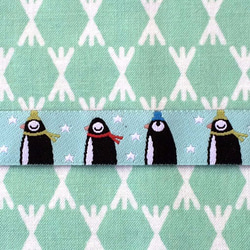 ドイツ 刺繍リボン 1m-ペンギンの行列 2枚目の画像