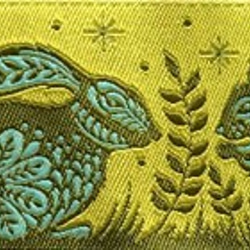 刺繍リボン1ヤード-フォークロアアニマルグリーン 2枚目の画像