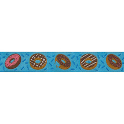 アメリカデザイン 刺繍リボン1ヤード-ドーナッツ ブルー 2枚目の画像