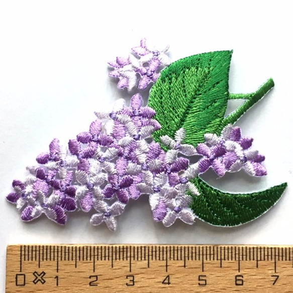 アップリケワッペン ライラック ステム W-1151 リラ ムラサキハシドイ 紫丁香花 フラワー 3枚目の画像
