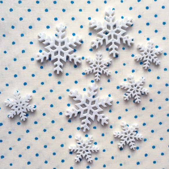 ガローア ボタン9個セット-スノーフレーク 雪印3　　1155　クリスマス　雪の結晶 2枚目の画像
