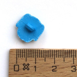 フランス製 ボタンわんちゃんフェイス3個-ブルー 777 3枚目の画像