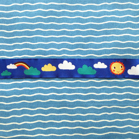 ドイツ 刺繍チロルリボン2ヤード-サニースカイ 太陽と雲 1枚目の画像