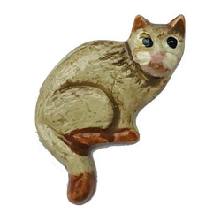 アメリカ製 メタルボタン-おすわり猫キャットシャム猫  1233 1枚目の画像