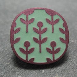 フランス ボタン 21mm 花の紋章-グリーン2個 B-353 2枚目の画像