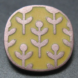 フランス ボタン17mm 花の紋章-イエロー 2個 B-354 2枚目の画像