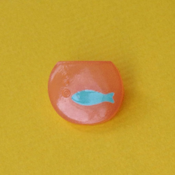 フランス ボタン-金魚鉢 オレンジXミント   B-0470 1枚目の画像
