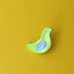 フランス ボタン小鳥-グリーンXブルー 3個 2枚目の画像
