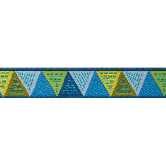 アメリカデザイン 刺繍リボン1ヤード-トライアングル ブルー 2枚目の画像
