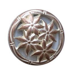 ドイツ  メタルボタン フラワー4輪の花-ローズ 1551 2枚目の画像
