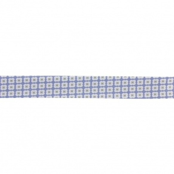 フランスChristel G バイアステープ-フラワー ブルー系　1.4m 2枚目の画像