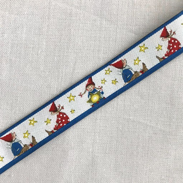 刺繍ジャカードリボン70cm 星と子供 アクファクトゥム ドイツacufactum 1枚目の画像