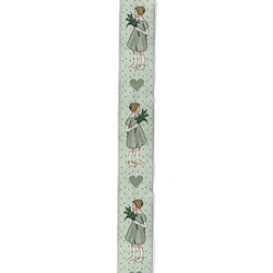 ドイツacufactum 刺繍ジャカードリボン60cm ミントガール アクファク 
