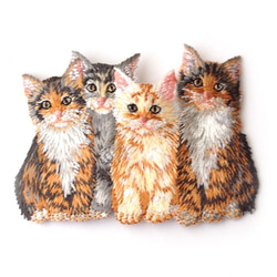 アップリケワッペン ４匹の子猫 キャット　W-0274 2枚目の画像