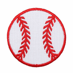 アップリケワッペン-野球ボール 刺繍ビッグ2枚  W-1630 2枚目の画像