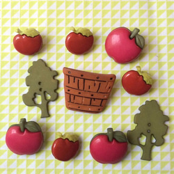 アメリカ ボタンガローア10個セット-りんご摘み 1枚目の画像