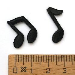 アップリケワッペンセット-ブラック音符と八分音符 ミニ 4枚　1699 3枚目の画像