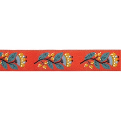 アメリカデザイン 刺繍リボン1ヤード- フォークフラワー小枝 レンガ　498 2枚目の画像