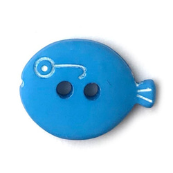 フランス製 ボタンメガネのお魚S ブルー3個  B-1977 2枚目の画像