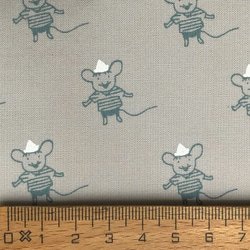 ドイツ CP社 オーガニックコットン ポプリンカットクロス ネズミの男の子 ラベンダーベージュ マウス 鼠 3枚目の画像