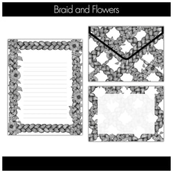 三つ編みと花のレターセット 3枚目の画像