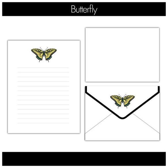 蝶のレターセット 3枚目の画像