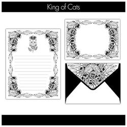 猫の王様と魚のレターセット 3枚目の画像