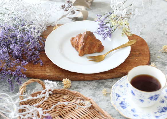 クロワッサンのキャンドル　～ほんのりパンと蜜蝋の香り付き～　おうちカフェ 7枚目の画像
