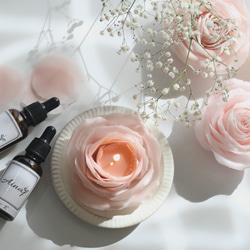 天然の蜜蝋　くすみピンクの薔薇キャンドル　 3枚目の画像