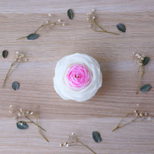 薔薇のプリンセス ＜天然の蜜蝋のフラワーキャンドル〉 キャンドル