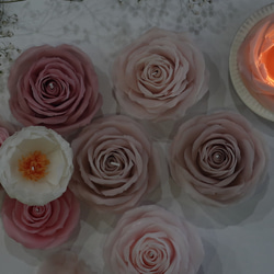 マイガール　天然蜜蝋　ピンクの薔薇キャンドル 5枚目の画像