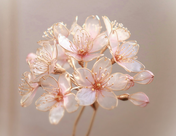 桜のかんざし ディップアート 着物 袴 和風 振り袖 留め袖 浴衣