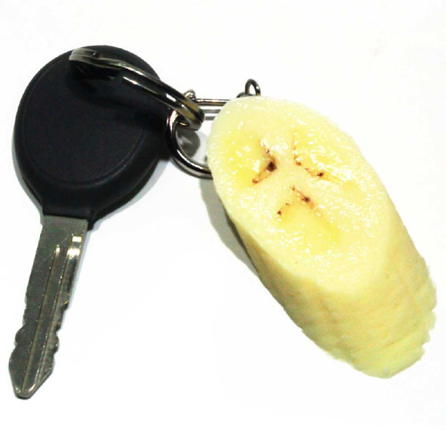 食べちゃいそうな バナナ スライス 食品サンプル キーホルダー