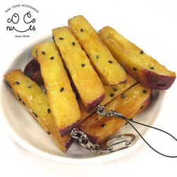 食べちゃいそうな 大学芋 食品サンプル キーホルダー ストラップ 4枚目の画像