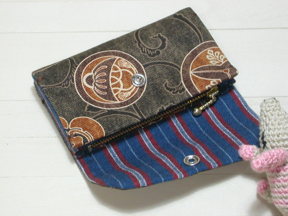 手の平サイズのミニ財布　和風　家紋　江戸 3枚目の画像