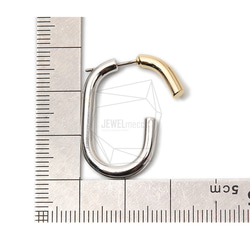 ERG-1336-G [2件]兩色彩色耳環，兩色後置耳環/ 28mm X 33mm 第5張的照片