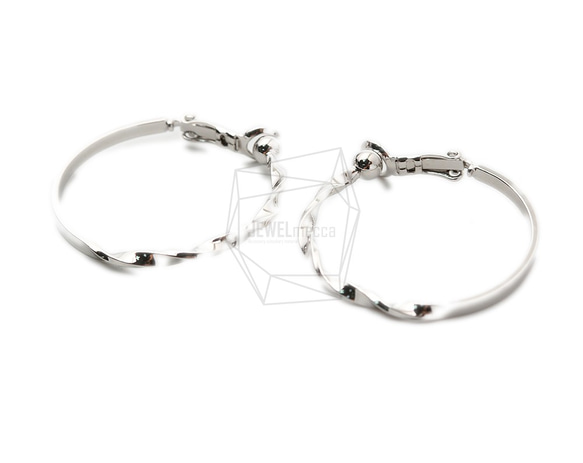 ERG-1341-R【2個入り】ツイストラウンドイヤリン,Twisted round earrings 2枚目の画像