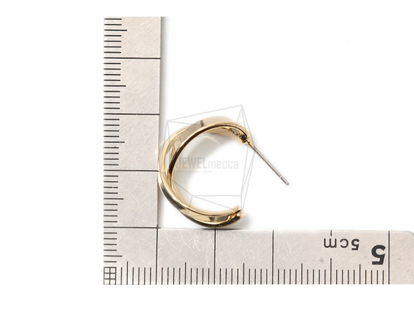 ERG-1344-G [2 pieces] 雙圓耳環，雙圓柱耳環 第5張的照片