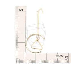 ERG-1349-G [2個]圓形和三角形耳鉤，圓形和三角形耳鉤 第5張的照片