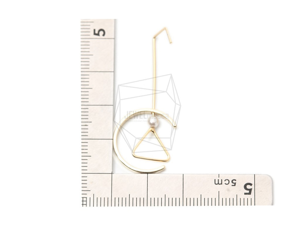 ERG-1349-G [2個]圓形和三角形耳鉤，圓形和三角形耳鉤 第5張的照片