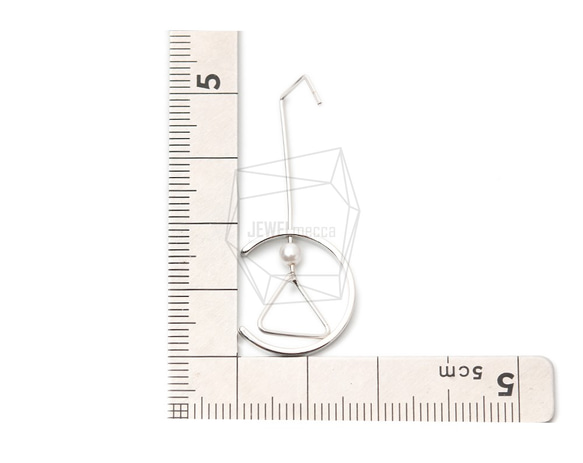 ERG-1349-R [2個]圓形和三角形耳鉤，圓形和三角形耳鉤 第5張的照片