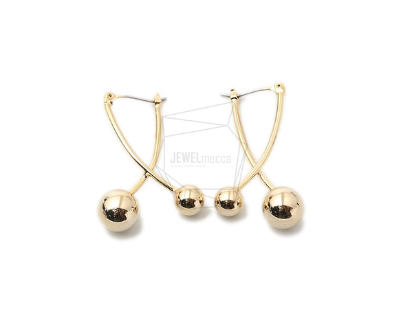 ERG-1357-G【2個入り】ダブルボールピアス,Double Ball Earring Post 1枚目の画像