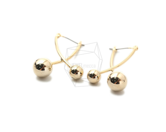 ERG-1357-G【2個入り】ダブルボールピアス,Double Ball Earring Post 2枚目の画像