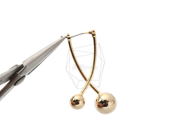 ERG-1357-G【2個入り】ダブルボールピアス,Double Ball Earring Post 3枚目の画像