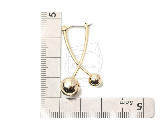 ERG-1357-G【2個入り】ダブルボールピアス,Double Ball Earring Post 5枚目の画像