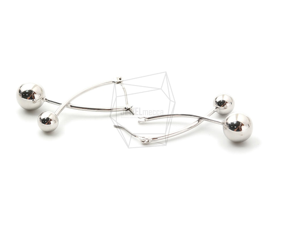 ERG-1357-R【2個入り】ダブルボールピアス,Double Ball Earring Post 3枚目の画像